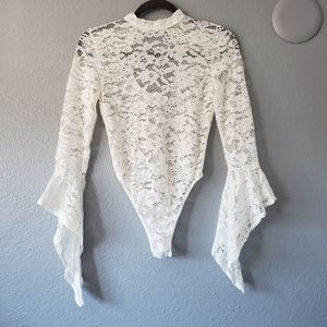 SHEIN White Lace Bodysuit
